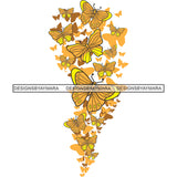 Butterfly Flying Incepts Love Nature Gold Tattoo Ideas SVG PNG JPG Cut Files For Silhouette Cricut and More!