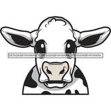 Cute Cow Head Animal Mammal Milk SVG PNG JPG Cut Files For Silhouette Cricut and More!