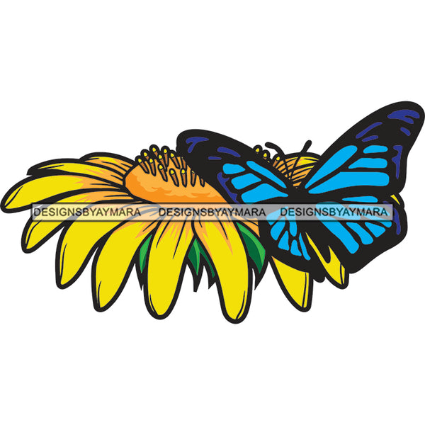 Sunflower Butterfly Nature Tattoos Ideas SVG PNG JPG Cut Files For Silhouette Cricut and More!