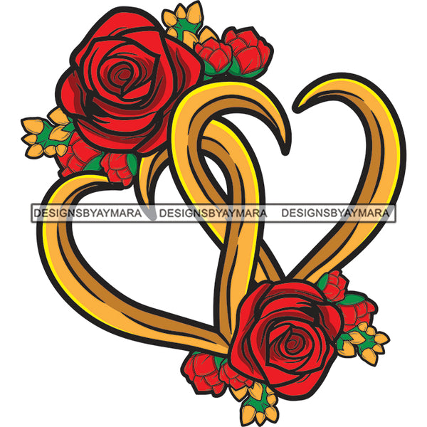 Heart Red Rosses Wedding Invitations Ideas Vector Designs SVG PNG JPG Cut Files For Silhouette Cricut and More!