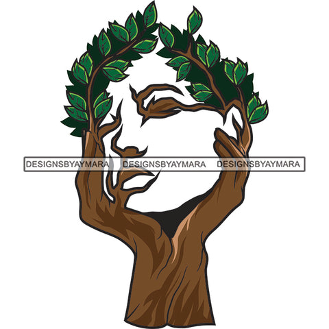 Tree Hands Head Branches Love Nature God Creation Love SVG PNG JPG Cut Files For Silhouette Cricut and More!