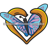 Heart Butterfly Insect Flying Nature Love Tattoo Ideas SVG PNG JPG Cut Files For Silhouette Cricut and More!