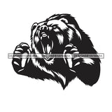 Bear Growling Scary Mammal Aggressive Animal Danger Power Strength SVG PNG JPG Cut Files For Silhouette Cricut and More!