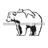 Mamma Bear Cub Little Animal Mammal Wild Wildlife Love Mom Baby SVG PNG JPG Cut Files For Silhouette Cricut and More!