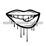 Dripping Lips Smile Mouth Teeth SVG PNG JPG Cut Files For Silhouette Cricut and More!