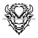 Bull Head Mammal Aggressive Animal Horns SVG PNG JPG Cut Files For Silhouette Cricut and More!