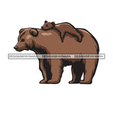 Mamma Bear Cub Baby Mammal Wildlife Animal Mom Protection Love SVG PNG JPG Cut Files For Silhouette Cricut and More!