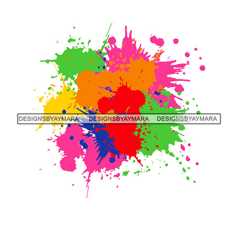 Splash Colorful Background Ideas SVG PNG JPG Cut Files For Silhouette Cricut and More!