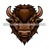 Bull Head Mascot Wild Animal Mammal Wildlife SVG PNG JPG Cut Files For Silhouette Cricut and More!