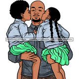 Father Daughters Kissing Dad Sweet Moments Family Caring Loving Parenting SVG JPG PNG Vector Clipart Cricut Silhouette Cut Cutting