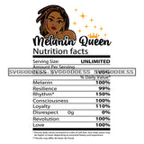 Nutrition Facts  Melanin Queen With Locs Sister Locs Nutritional Facts SVG JPG PNG Vector Clipart Cricut Silhouette Cut Cutting1