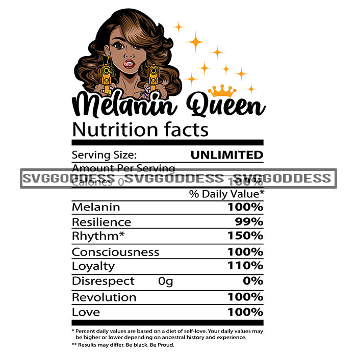 Nutrition Facts Melanin Queen Nutritional Facts Svg Png Vector Cli