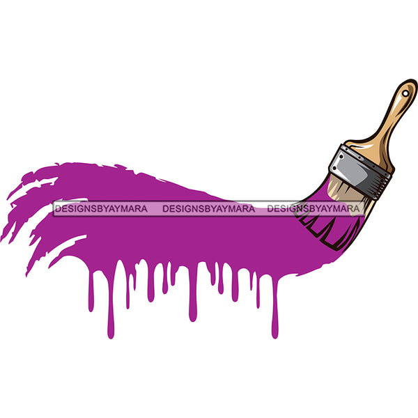 Paint Brush Purple Paint SVG JPG PNG Vector Clipart Cricut Silhouette Cut Cutting1