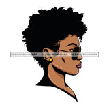 Afro Girl Babe Attractive Black Woman Profile Sunglasses Short Hair Style SVG Cutting Files For Silhouette Cricut More