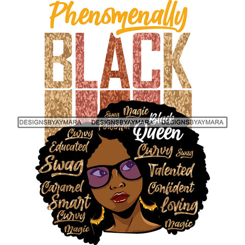 Afro Woman Hair Quotes Phenomenally Black Girl Magic Melanin Popping Hipster Girl  Afro Hairstyle SVG JPG PNG Layered Cutting Files For Silhouette Cricut and More