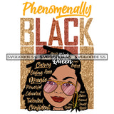 Phenomenally Black Queen Powerful Locs SVG JPG PNG Vector Clipart Cricut Silhouette Cut Cutting1