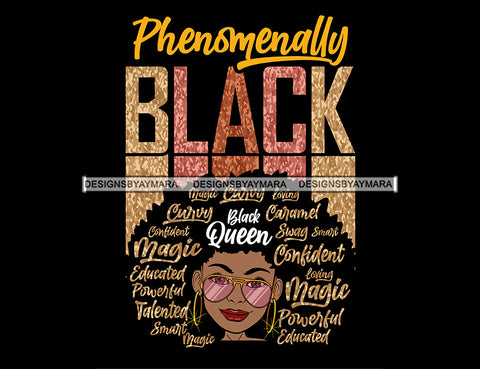 Afro Lola Phenomenally Swag Powerful Loving Smart Black Girl Magic Melanin Popping Hipster Girl SVG JPG PNG Layered Cutting Files For Silhouette Cricut and More