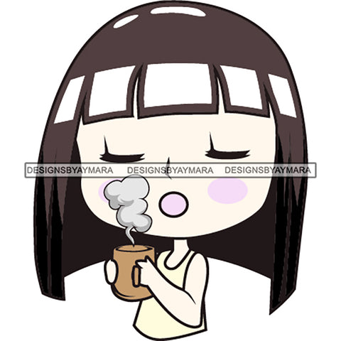 Everyday Daily Routine Drinking Coffee Digital Planner Stickers GoodNotes Pre-cropped Digital Stickers .PDF .PNG .JPG