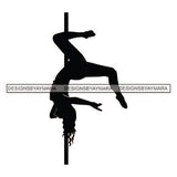 Pole Dancer Woman Fitness Posing Performance Acrobat Pole Dancing Poledance Athletic Gymnast Vector Designs For T-Shirt and Other Products SVG PNG JPG Cutting Files For Silhouette Cricut and More!