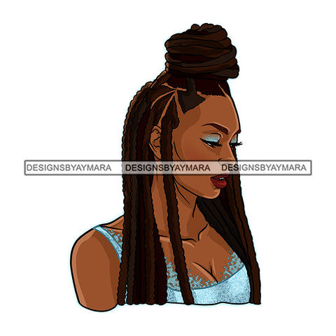 Beautiful Black Woman Wearing Locs Sister Locs JPG PNG  Clipart Cricut Silhouette Cut Cutting