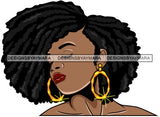 Afro Girl Babe Bamboo Hoop Earrings Sexy Profile Afro Hair Style SVG Cutting Files For Silhouette Cricut