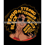 Pretty Afro Woman Motivational Hair Quotes Educated Successful Black Background SVG JPG PNG Vector Clipart Cricut Silhouette Cut Cutting