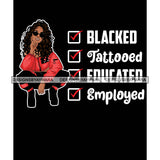 Pretty Melanin Woman Squatting Intelligent Unique Long Curly Hairstyle Black Background SVG JPG PNG Vector Clipart Cricut Silhouette Cut Cutting