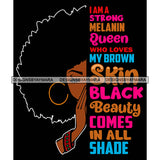 Pretty Afro Woman Half Face Motivational Quotes Praying Black Background SVG JPG PNG Vector Clipart Cricut Silhouette Cut Cutting