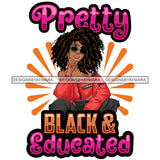 Pretty Black Woman Squatting Successful Smart Sunglasses White Background SVG JPG PNG Vector Clipart Cricut Silhouette Cut Cutting