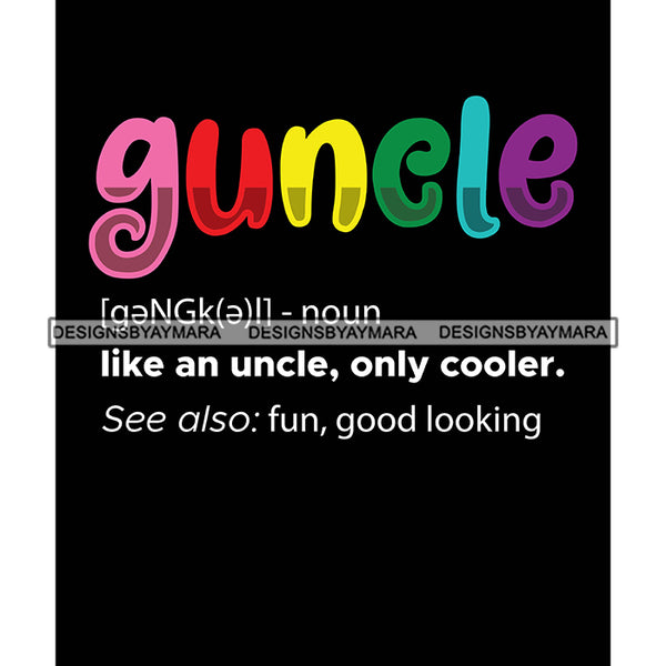 Pride Month Parade Funny Word Family Homosexual Rainbow Black Background SVG JPG PNG Vector Clipart Cricut Silhouette Cut Cutting