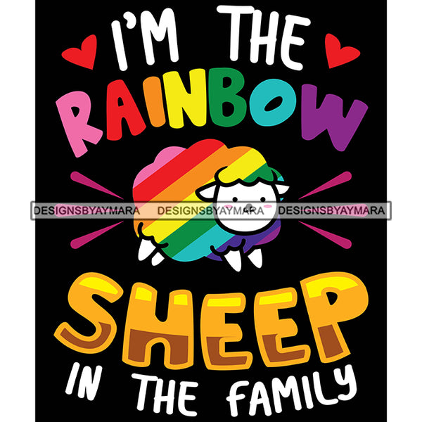 Pride Month Parade Funny Quote Gay Rainbow Celebration Black Background SVG JPG PNG Vector Clipart Cricut Silhouette Cut Cutting