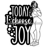 Afro Beautiful Sexy Woman Life Quotes Melanin Nubian Sexy Curvy Long Wavy Hairstyle B/W SVG PNG JPG Cutting Files Silhouette Cricut More