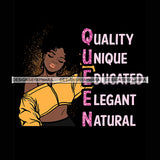 Black Queen In Yellow Quality Unique Educated Elegant Natural  SVG JPG PNG Vector Clipart Cricut Silhouette Cut Cutting