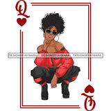 Queen Of Queens Playing Card Red Top SVG JPG PNG Vector Clipart Cricut Silhouette Cut Cutting1