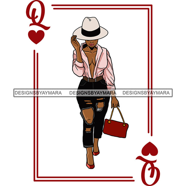 Queen Of Queens Playing Card Red Purse SVG JPG PNG Vector Clipart Cricut Silhouette Cut Cutting1