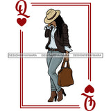 Queen Of Queens Playing Card Brown Bag SVG JPG PNG Vector Clipart Cricut Silhouette Cut Cutting1