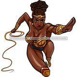 Black Super Woman Hero Sister Locs Locs Flying Gold Whip Clipart JPG PNG  Clipart Cricut Silhouette Cut Cutting