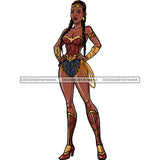 Black Super Woman Hero Braids Clipart JPG PNG  Clipart Cricut Silhouette Cut Cutting