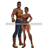Black Super Couple Hero Afro Clipart JPG PNG  Clipart Cricut Silhouette Cut Cutting