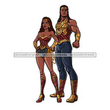 Black Super Couple Hero Afro Sister Locs Locs Clipart JPG PNG  Clipart Cricut Silhouette Cut Cutting