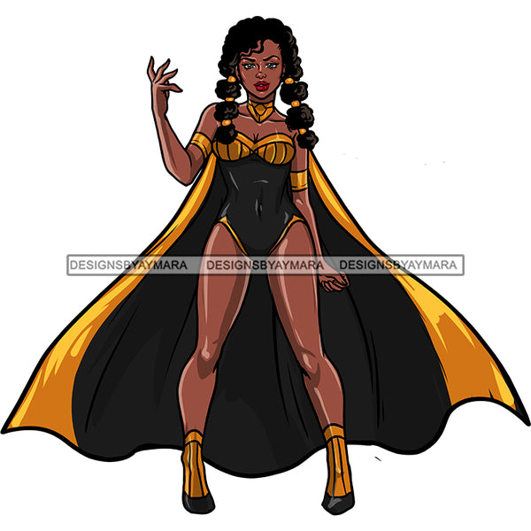 Black Super Hero Woman Black And Gold  Clipart JPG PNG  Clipart Cricut Silhouette Cut Cutting