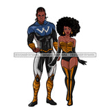 Black Super Hero Couple Clipart JPG PNG  Clipart Cricut Silhouette Cut Cutting