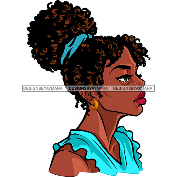 Black Woman Curly Hair In Turquoise Top JPG PNG  Clipart Cricut Silhouette Cut Cutting