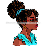 Black Woman Curly Hair In Turquoise Top Red Glasses JPG PNG  Clipart Cricut Silhouette Cut Cutting