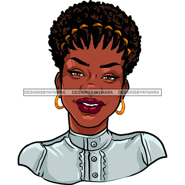 Black Woman Afro In Gray Top Smiling JPG PNG  Clipart Cricut Silhouette Cut Cutting