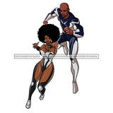 Black Super Hero Couple Afro  Clipart JPG PNG  Clipart Cricut Silhouette Cut Cutting