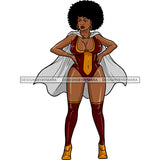 Black Super Woman Hero Afro Silver/Gray Cape  Clipart JPG PNG  Clipart Cricut Silhouette Cut Cutting