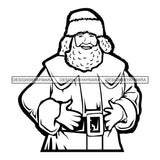 Santa Claus Gifts Surprise Merry Christmas Happy Holyday Santa Outfit Santa Hat SVG PNG JPG Cut Files For Silhouette Cricut and More!