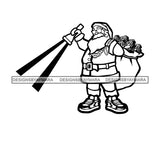 Gangster Santa Caring Bag Full Of Money Flashlight Gansta Gold Chain Sneakers Merry Christmas Happy Holyday Santa Outfit Santa Hat SVG PNG JPG Cut Files For Silhouette Cricut and More!