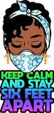 Afro Black Goddess Social Distance Quotes Virus Protection Portrait Bamboo Earrings Bandana Face Mask Sexy Woman Curly Hair Style  SVG Cutting Files For Silhouette  Cricut